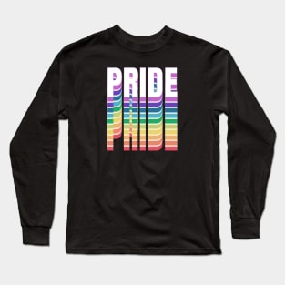 Rainbow Pride Stacked Colors Long Sleeve T-Shirt